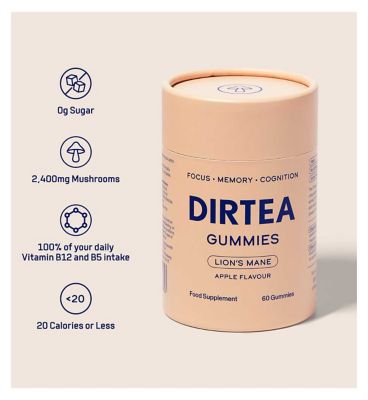 DIRTEA Lion's Mane Mushroom Gummies Apple 60g