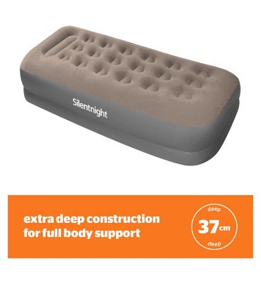 Silentnight Flocked Electric Pump Grey Airbed - Single