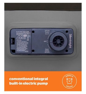 Silentnight Flocked Electric Pump Grey Airbed - Single