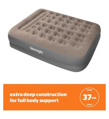 Silentnight Flocked Electric Pump Grey Airbed - King