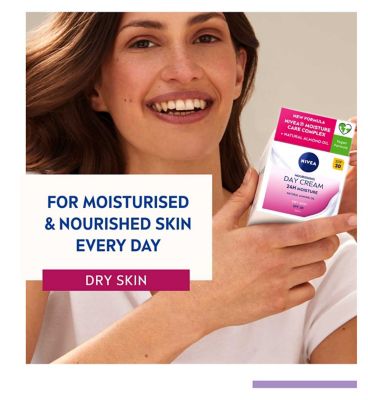 NIVEA 24H Moisture Nourishing Day Cream for Dry & Sensitive Skin SPF30 50ml