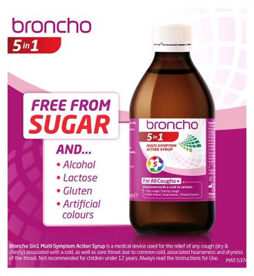 Broncho 5 in 1 Multi-Symptom Action Cough Syrup 200ml