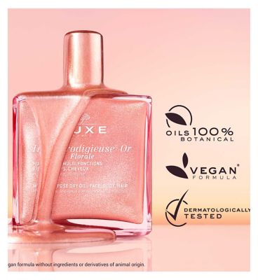 NUXE Huile Prodigieuse® Floral Gold Shimmer Multi-Purpose Dry Oil for Face, Body and Hair 50ml