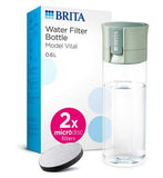 BRITA Water Filter Bottle Vital Light Green (600ml) Inc. 2x Microdisc filters