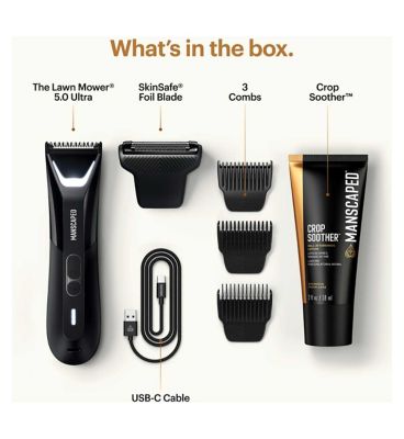 MANSCAPED The Lawn Mower 5.0 Ultra Essentials Kit, Electric Body Hair Trimmer Shaving Set