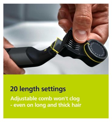 Philips OneBlade Pro 360 for Face & Body with 20-in-1 Adjustable Comb, Charging Stand, Travel Case & Extra 360 Blade - QP6652/61