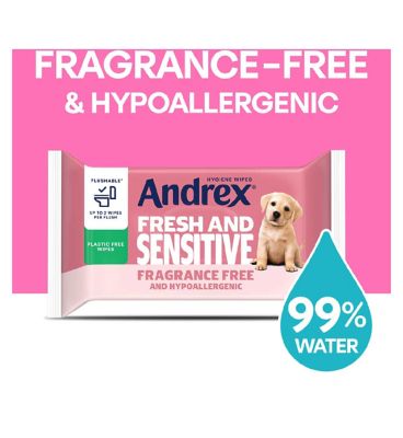 Andrex Fresh And Sensitive Wipes Frag Free 30s