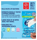 Wet Ones Be Fresh Biodegradable Antibacterial Hand Wipes, 40 Pack