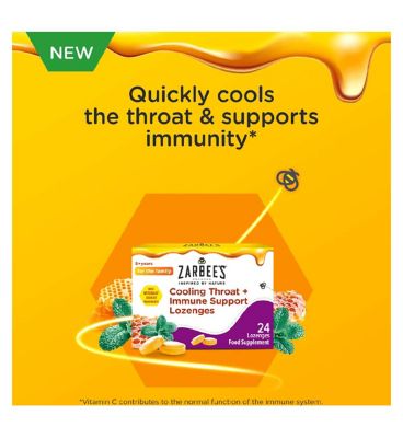 Zarbee’s Cooling Throat + Immune Support Lozenges 24 Count