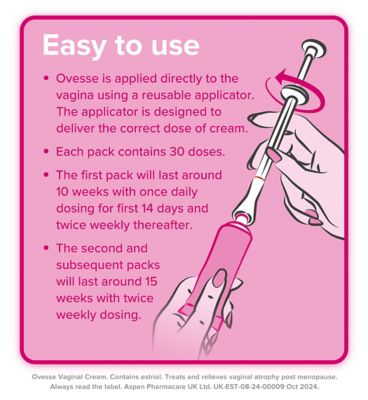 Ovesse 1mg/g Vaginal Cream - 15g Tube + Applicator