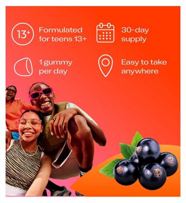 Bio-Kult 3-in-1 Biotic Blend Multivitamin Gummies for Teens, Blackcurrant Flavoured, 30 Gummies