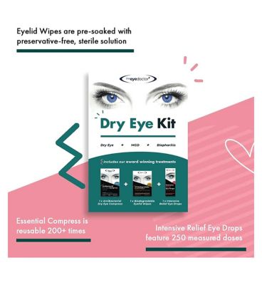 The Eye Doctor® Dry Eye Kit - Eye Mask, Eyelid Wipes & Eye Drops