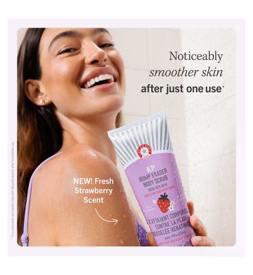 First Aid Beauty KP Bump Eraser Body Scrub 10% AHA - Fresh Strawberry 226g