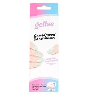 Gellae Gel Nail Sticker Aqua Pink Pearlescent