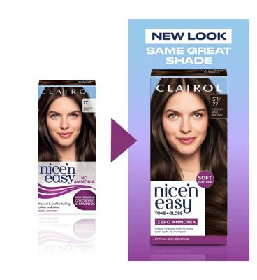 Clairol Nice n Easy Tone+Gloss Semi Permanent Hair Dye Medium Ash Brown 511/77