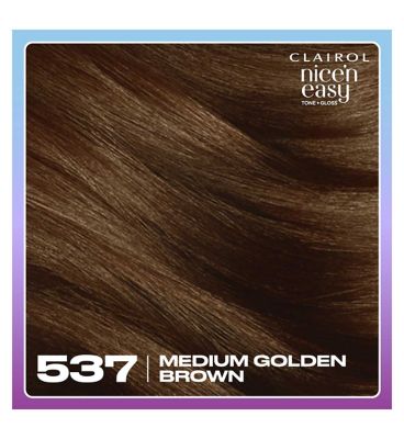 Clairol Nice n Easy Tone+Gloss Semi Permanent Hair Dye Medium Golden Brown 537/78