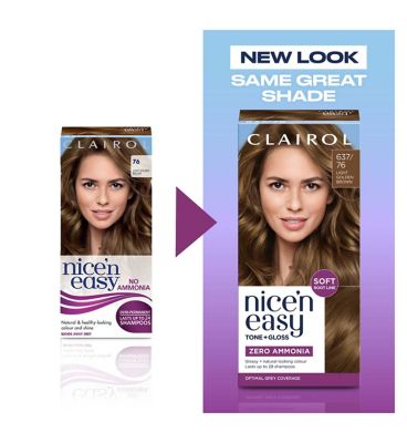 Clairol Nice n Easy Tone+Gloss Semi Permanent Hair Dye Light Golden Brown 637/76