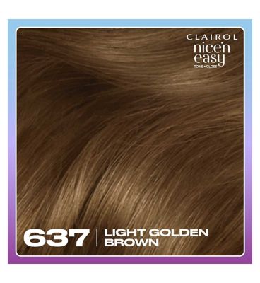 Clairol Nice n Easy Tone+Gloss Semi Permanent Hair Dye Light Golden Brown 637/76