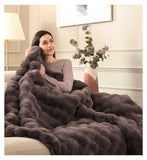 Dreamland Hygge Days Faux Fur Intelliheat Electric Throw Dark Grey 160 x 120cm