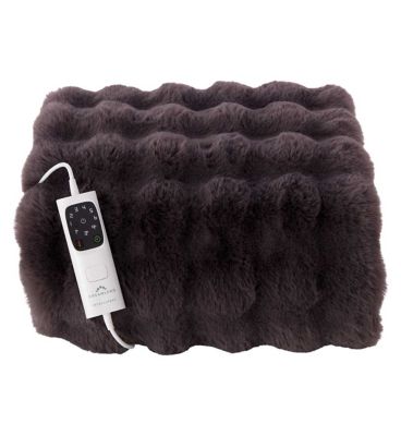 Dreamland Hygge Days Faux Fur Intelliheat Electric Throw Dark Grey 160 x 120cm