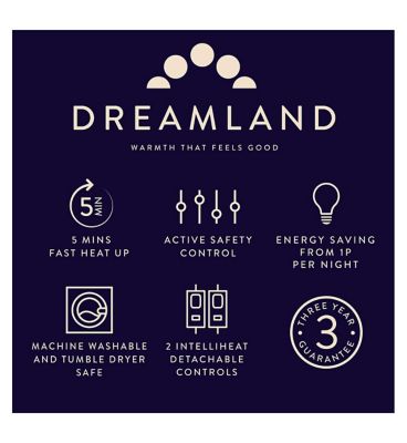 Dreamland Pure Comfort Pure Bamboo Electric Underblanket - King Dual Control 200 x 150cm