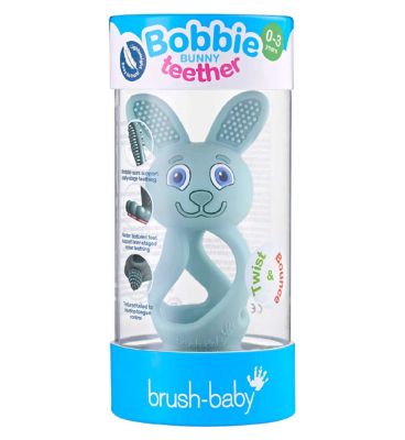 Bobbie Bunny Baby Teether Toy Eucalyptus Green | Twist & Bounce Teething Toy