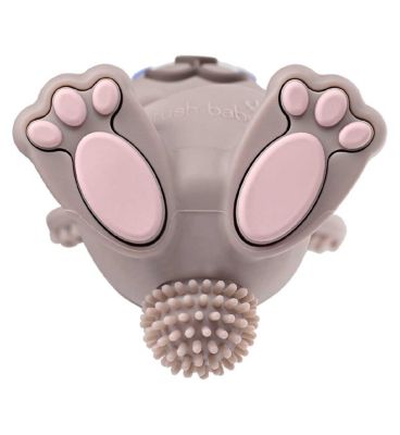 Bobbie Bunny Baby Teether Toy Cappuccino Grey | Twist & Bounce Teething Toy