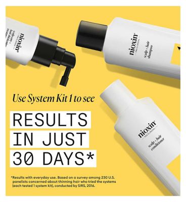 Nioxin Scalp + Hair Thickening System 1 for Natural Hair with Light Thinning, Loyalty Kit