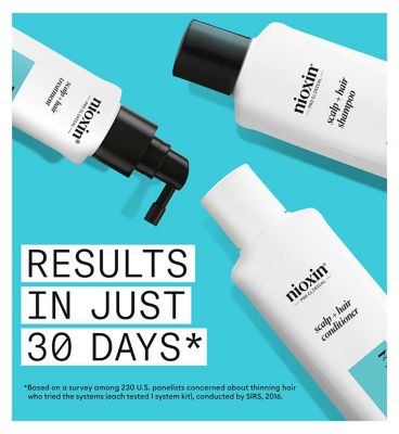 Nioxin Scalp + Hair Thickening System 3 for Coloured, dry and damaged hair Treated Hair with Light Thinning, Trial Kit