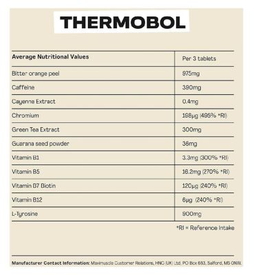 Maxi Nutrition Thermobol Fat Metaboliser Tablets 30S
