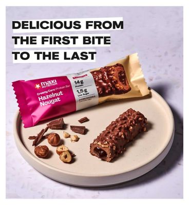 Maxi Nutrition Creamy Core Hazelnut Nougat Protein Bar 45G x 12 Bundle