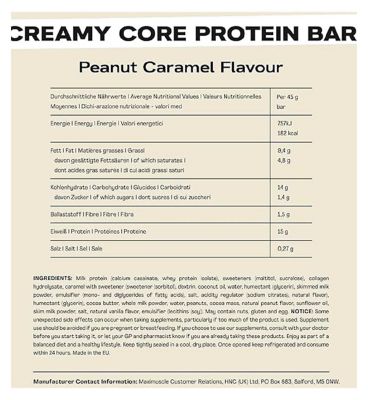 Maxi Nutrition Creamy Core Peanut Caramel Protein Bar 45G x 12 Bundle