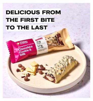 Maxi Nutrition Creamy Core Cookies & Milk Protein Bar 45G x 12 Bundle