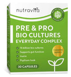 Nutravita Pre&Pro Bio Cultures for Everyday Gut Health – 30 Capsules