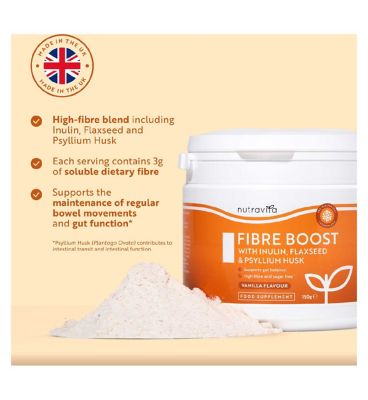 Nutravita Fibre Boost Powder with Psyllium Husk & Inulin 150g