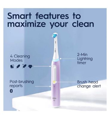 Oral-B iO4 Lavender Electric Toothbrush Radiant Whitening Gift Set