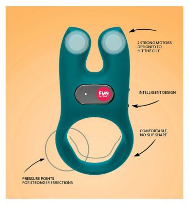 Fun Factory NOS Lovering Deep Sea Blue Vibrating Cock Ring