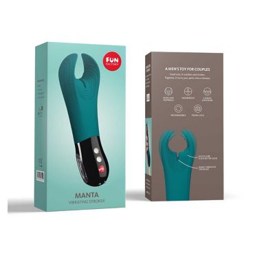 Fun Factory Manta Deep Sea Blue Black Vibrating Male Stroker