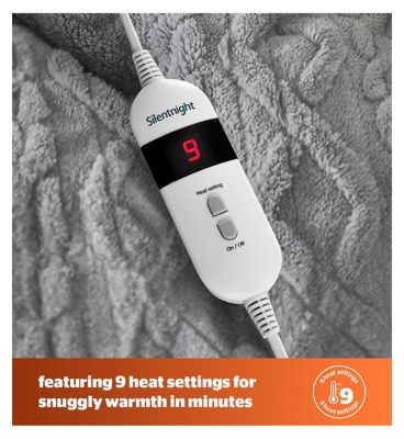 Silentnight Luxury Super Cosy 9-Heat Setting Heated Throw - Charcoal