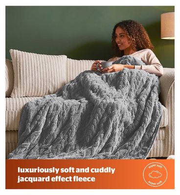 Silentnight Luxury Super Cosy 9-Heat Setting Heated Throw - Charcoal