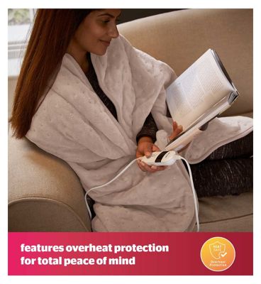 Silentnight Comfort Control Heated Throw - 9 Heat Settings - Natural