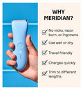 MERIDIAN Trimmer Premium - Sky, Electric Body Hair, Pubic Hair & Bikini Trimmer for Men & Women