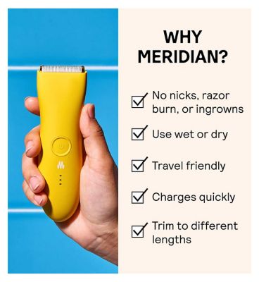 MERIDIAN Trimmer Premium - Solar, Electric Body Hair, Pubic Hair & Bikini Trimmer for Men & Women