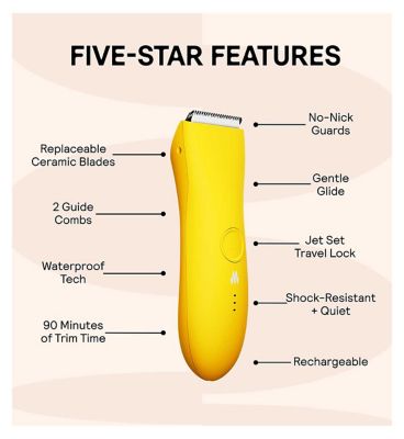 MERIDIAN Trimmer Premium - Solar, Electric Body Hair, Pubic Hair & Bikini Trimmer for Men & Women