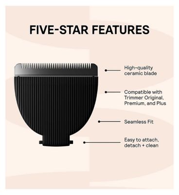 MERIDIAN Body Hair Trimmer Signature Ceramic Blade, Single Replacement Blade, Onyx