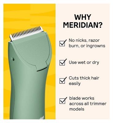 MERIDIAN Body Hair Trimmer Signature Ceramic Blade, Single Replacement Blade, Sage