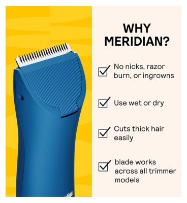 MERIDIAN Body Hair Trimmer Signature Ceramic Blade, Single Replacement Blade, Ocean