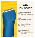 MERIDIAN Body Hair Trimmer Signature Ceramic Blade, Single Replacement Blade, Ocean