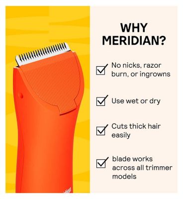 MERIDIAN Body Hair Trimmer Signature Ceramic Blade, Single Replacement Blade, Blaze