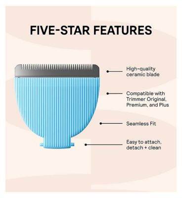 MERIDIAN Body Hair Trimmer Signature Ceramic Blade, Single Replacement Blade, Sky